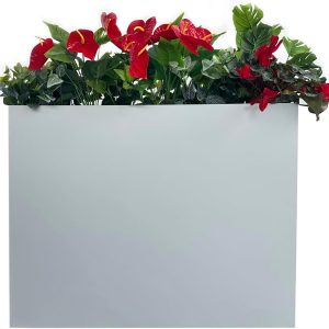 MinCHI257 38 L x 13 W x 30 H Metal Tall Rectangular Planter - Large Planter Box for Outdoor Patio/Porch Modern Design for Plants. Flowers. Garden.Spliced Flower Pot (Silver Gray) : Patio. Lawn & Garden