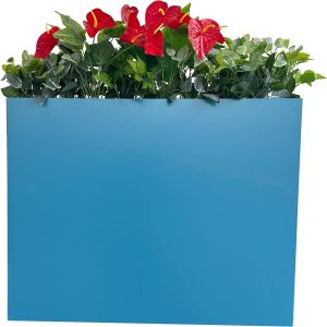 MinCHI257 38 L x 13 W x 30 H Metal Tall Rectangular Planter - Large Planter Box for Outdoor Patio/Porch Modern Design for Plants. Flowers. Garden.Spliced Flower Pot (Navy) : Patio. Lawn & Garden