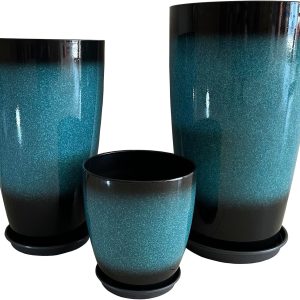 MinCHI257 24/21/11 Inch Tall Planter Pots Garden Plastic Planters - Set of 3 for Indoor & Outdoor Use - Decorative Lightweight Flower Pots : Patio. Lawn & Garden